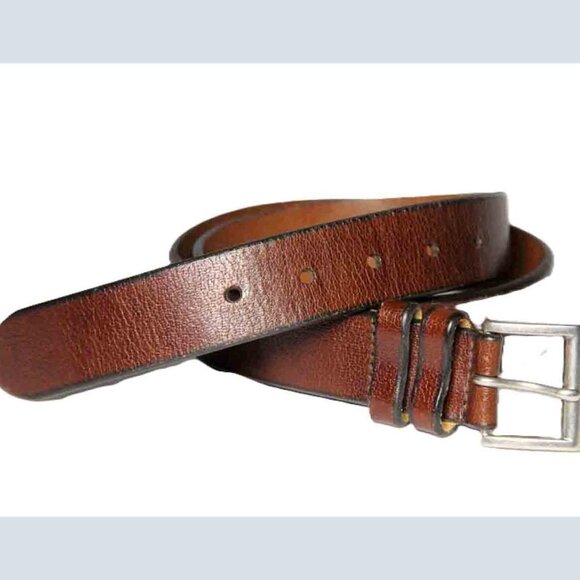 Vintage Structure Italian Leather Belt Brown Black Men's Size 34 - Picture 2 of 2